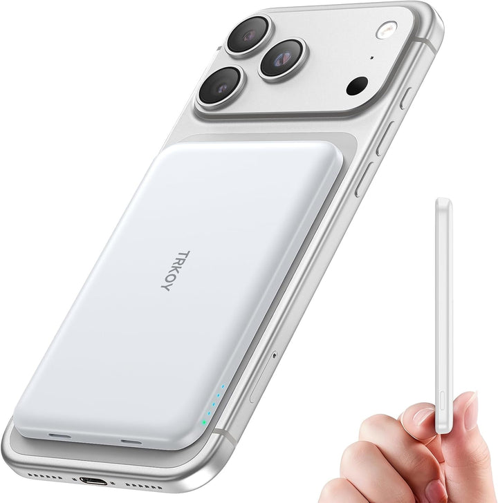 TRKOY para MagSafe Power Bank Ultra Slim, cargador portátil inalámb...