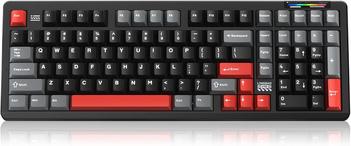 Teclado mecánico inalámbrico LINGBAO K98 para juegos, modo tri BT5....