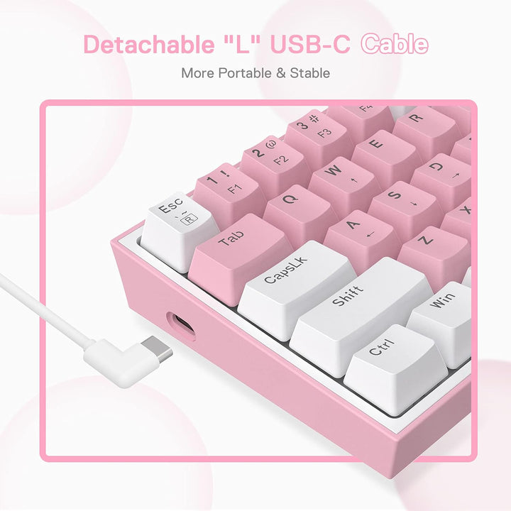 Redragon K617 Fizz 60% teclado con cable para juegos RGB, teclado m...