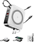 10000mAh para cargador portátil Magsafe Cables integrados y enchufe, Blanco