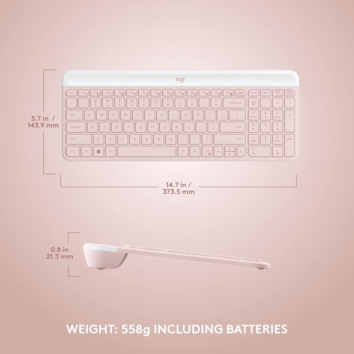 Logitech MK470 - Combo de teclado y mouse inalámbricos delgados, di...