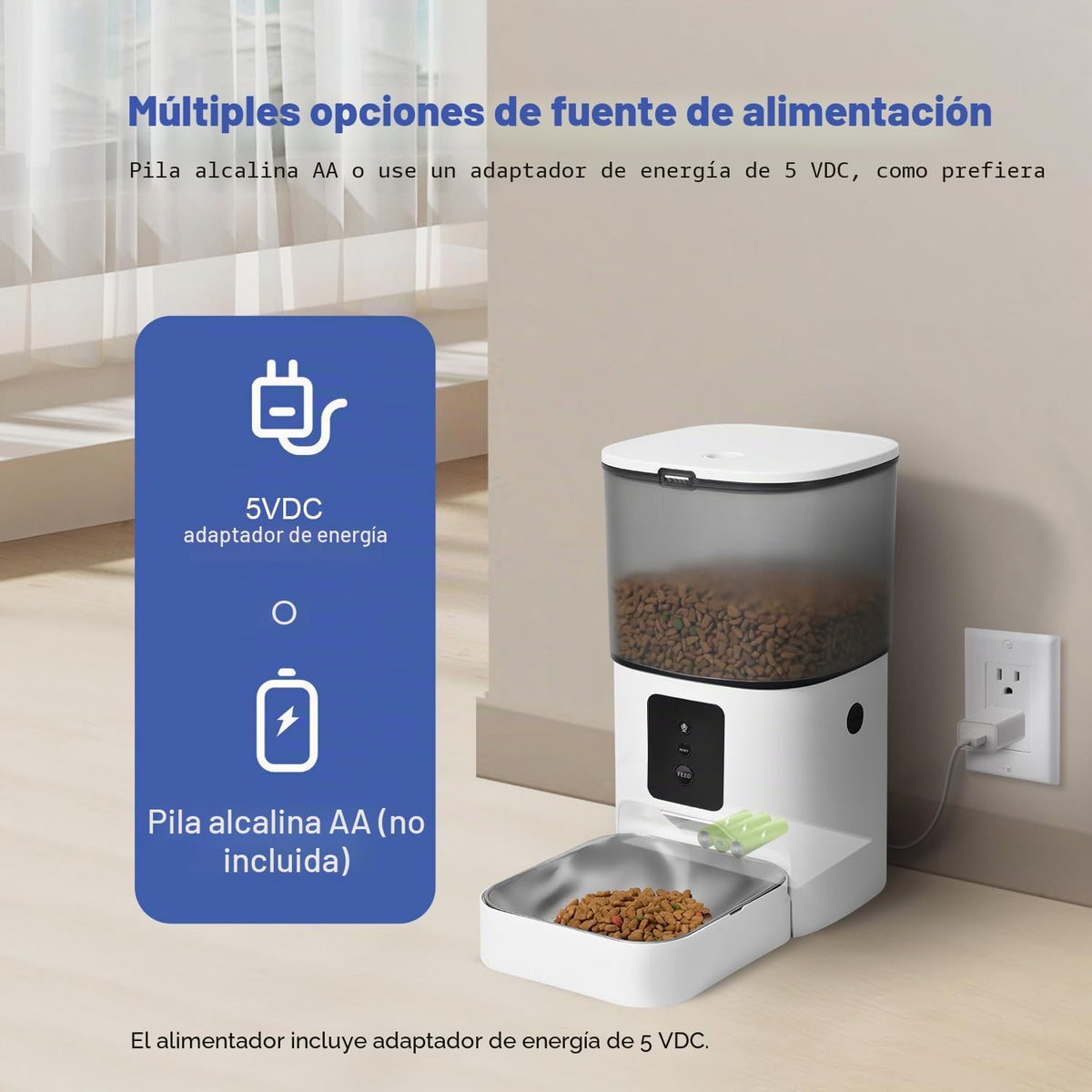 Comedero automático para gatos, dispensador de alimentos