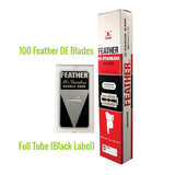 100 cuchillas de afeitar Hi-stainless de Feather con doble filo