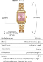 BESTKANG Relojes para mujer, relojes de pulsera de acero con correa de acero, reloj de pulsera de cuarzo cuadrado simple de moda casual