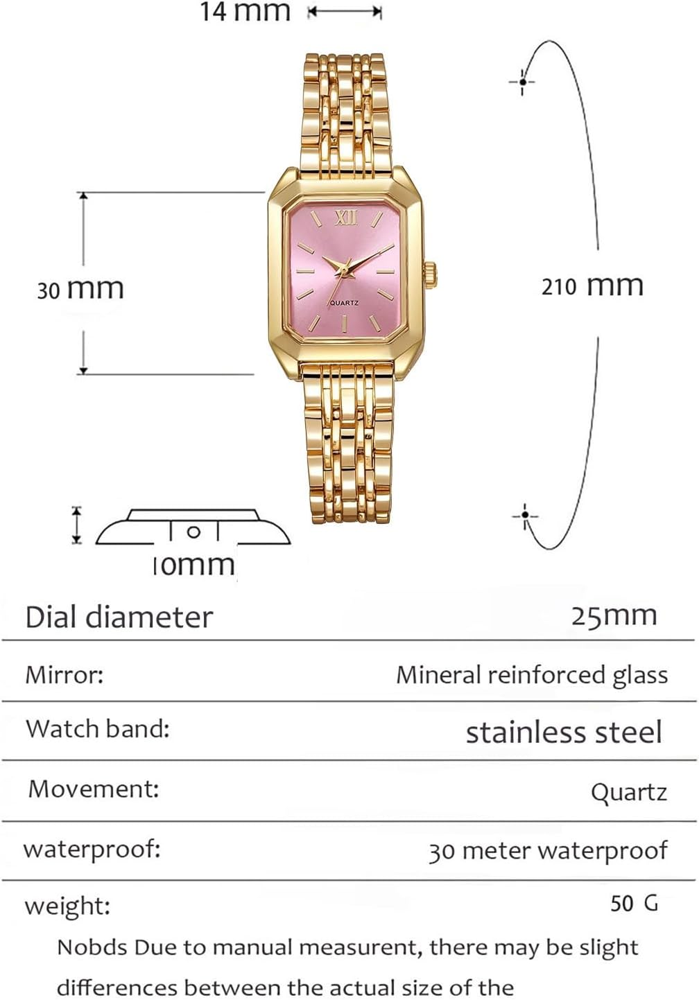 BESTKANG Relojes para mujer, relojes de pulsera de acero con correa de acero, reloj de pulsera de cuarzo cuadrado simple de moda casual