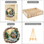 Rompecabezas de madera para adultos, rompecabezas de madera 3D de casa de Navidad de 200 piezas, rompecabezas de madera con forma de animal único, rompecabezas desafiantes de madera para