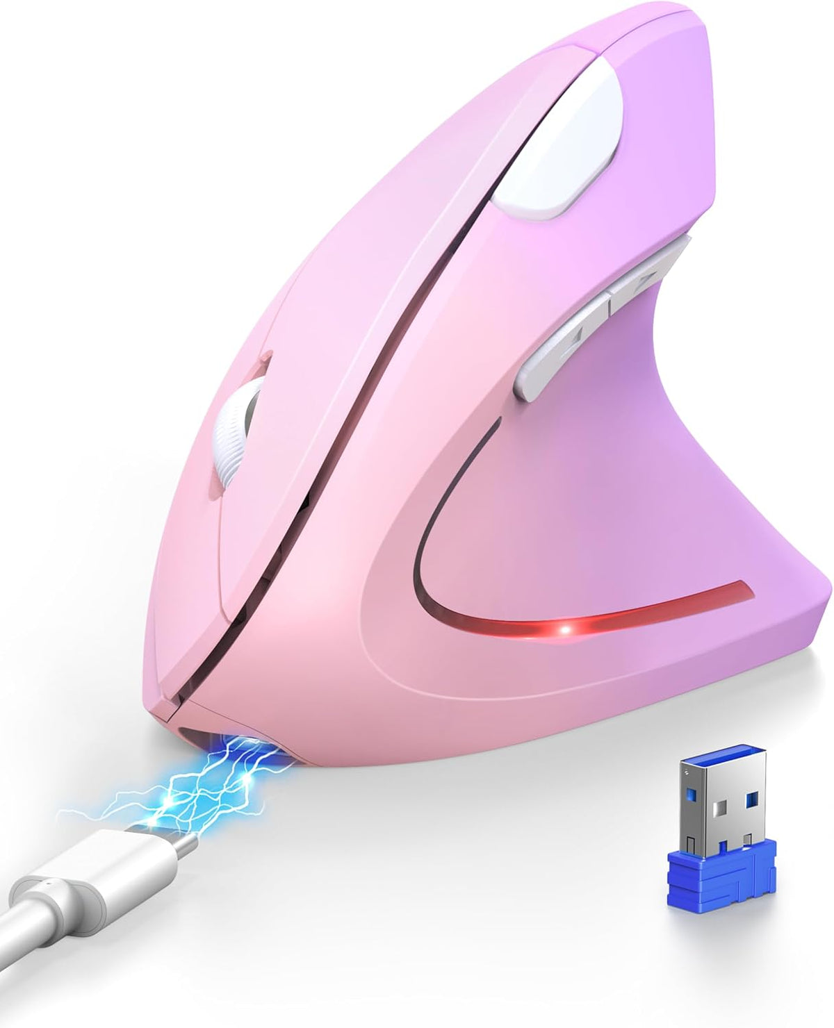 TECKNET Ratón ergonómico recargable Bluetooth \u2013 Ratones vertic...
