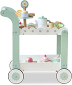 Teamson Kids Carro de postre para sorber por la tarde, blanco/verde menta