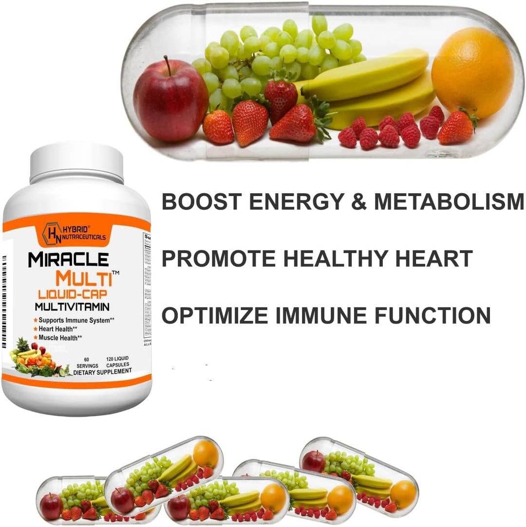 MiracleMulti Cápsulas multivitamínicas líquidas para hombres y muje...