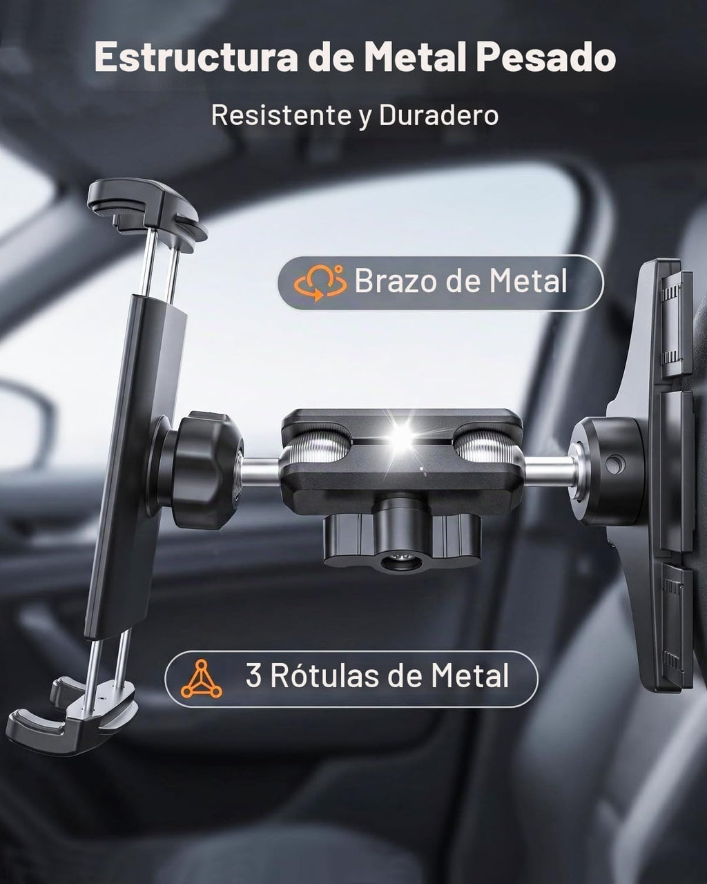 Soporte de coche para iPad con ranura para CD – Brazo de metal duradero, soporte ajustable de movimiento completo para tablet, coche, camión, SUV, soporte resistente para reproductor de CD