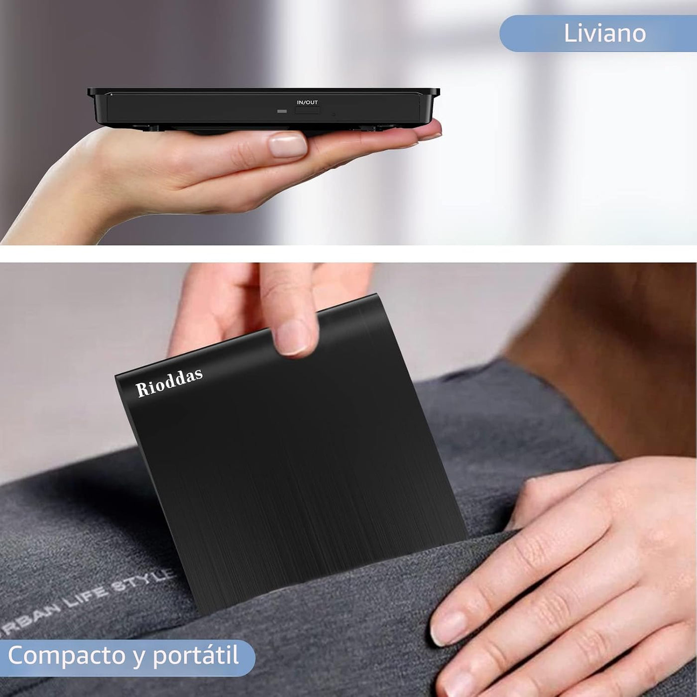 Duplicador de Discos Unidad de DVD Externa USB 3.0 Tipo C CD DVD Po...