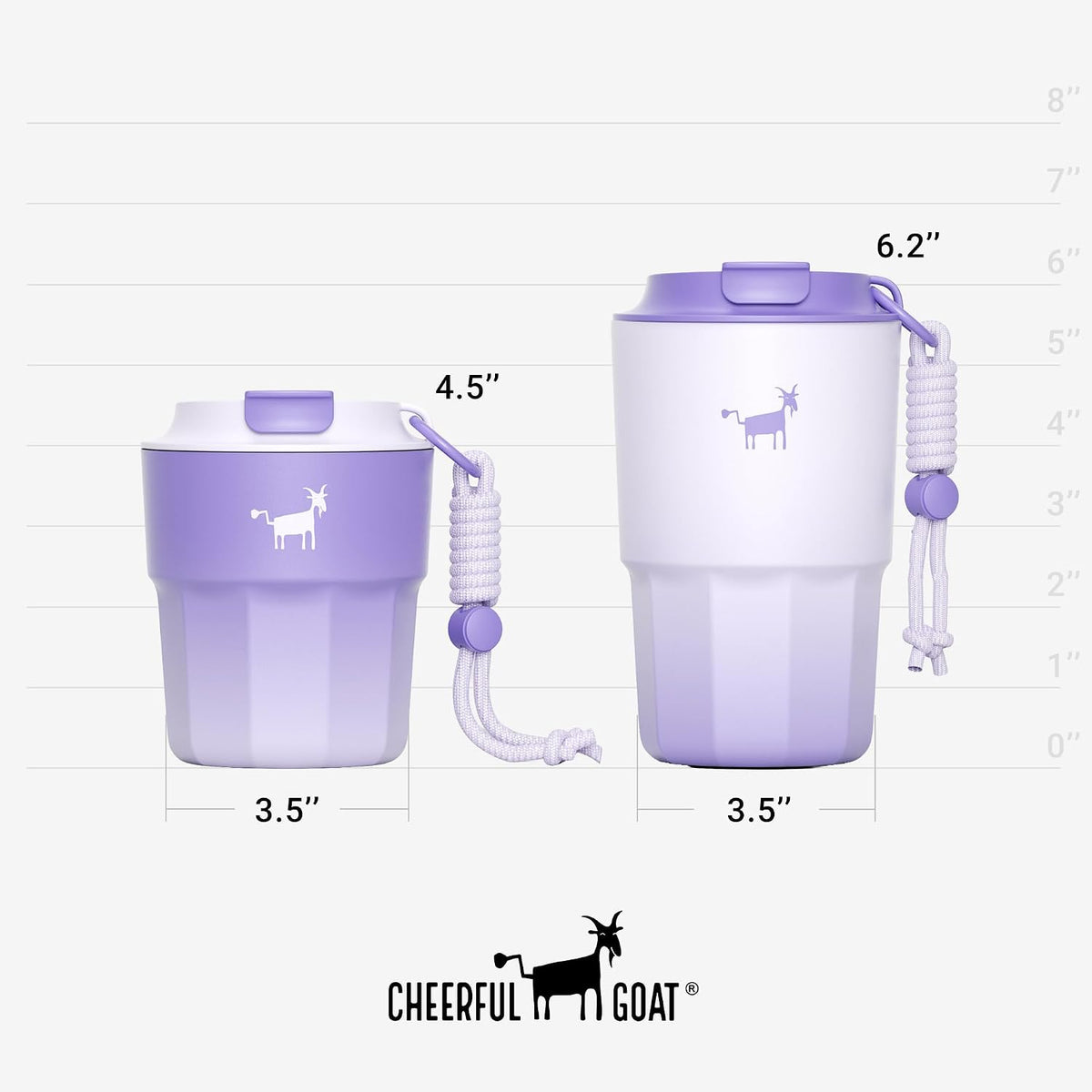 CHEERFUL GOAT Taza de café con forro de cerámica, vaso aislado de viaje de acero inoxidable con forro de cerámica, con tapa, taza a prueba de fugas de 10 onzas para café con agua caliente y fría en