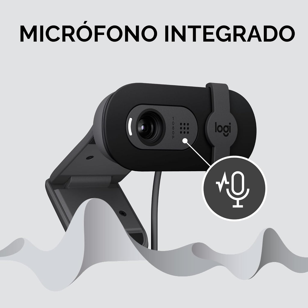 Logitech Brio 101 Full HD 1080p Webcam para reuniones, transmisión,...