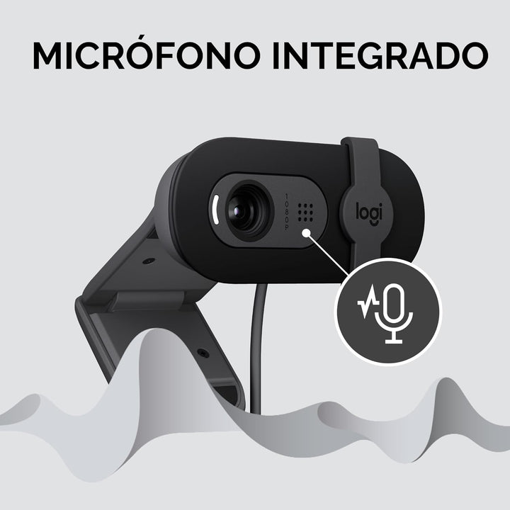 Logitech Brio 101 Full HD 1080p Webcam para reuniones, transmisión,...