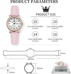 OLEVS Relojes de cuero para mujer lujo moda vestir impermeable cuarzo