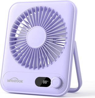 WHATOOK Ventilador personal de escritorio pequeño: 5000 mAh 25 hora...