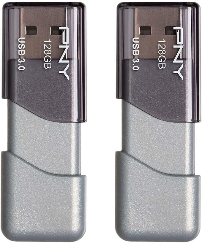 PNY Unidad flash USB 3.0 Turbo Attaché 3 de 128 GB, color plateado...