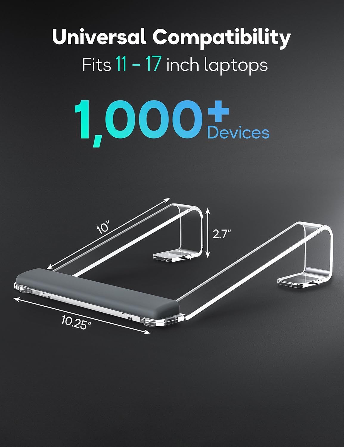 JCZT Soporte de Laptop de Acrílico Transparente para Escritorio, co...