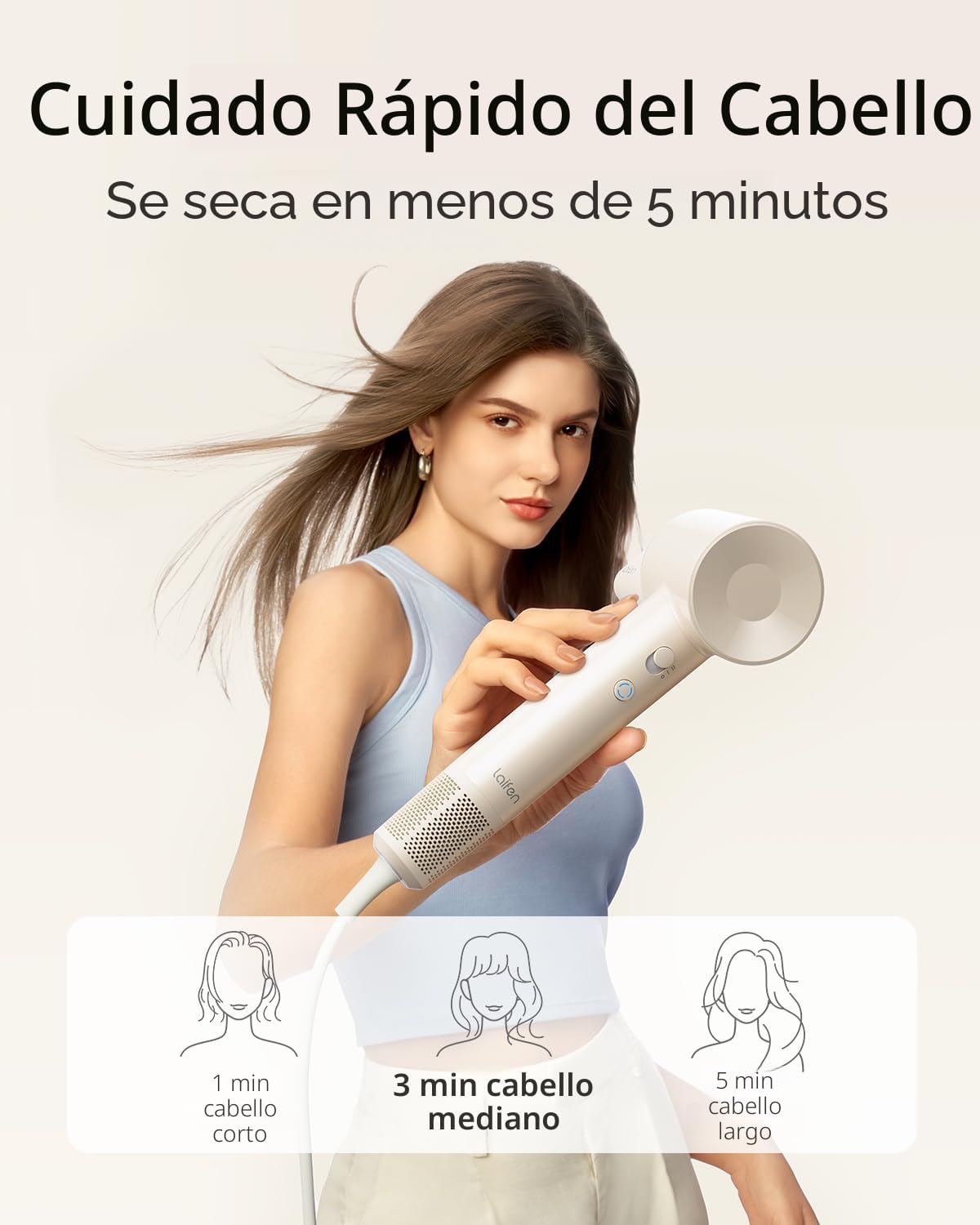 Secador de Pelo Laifen SE Lite, Secador de Pelo Iónico Negativo