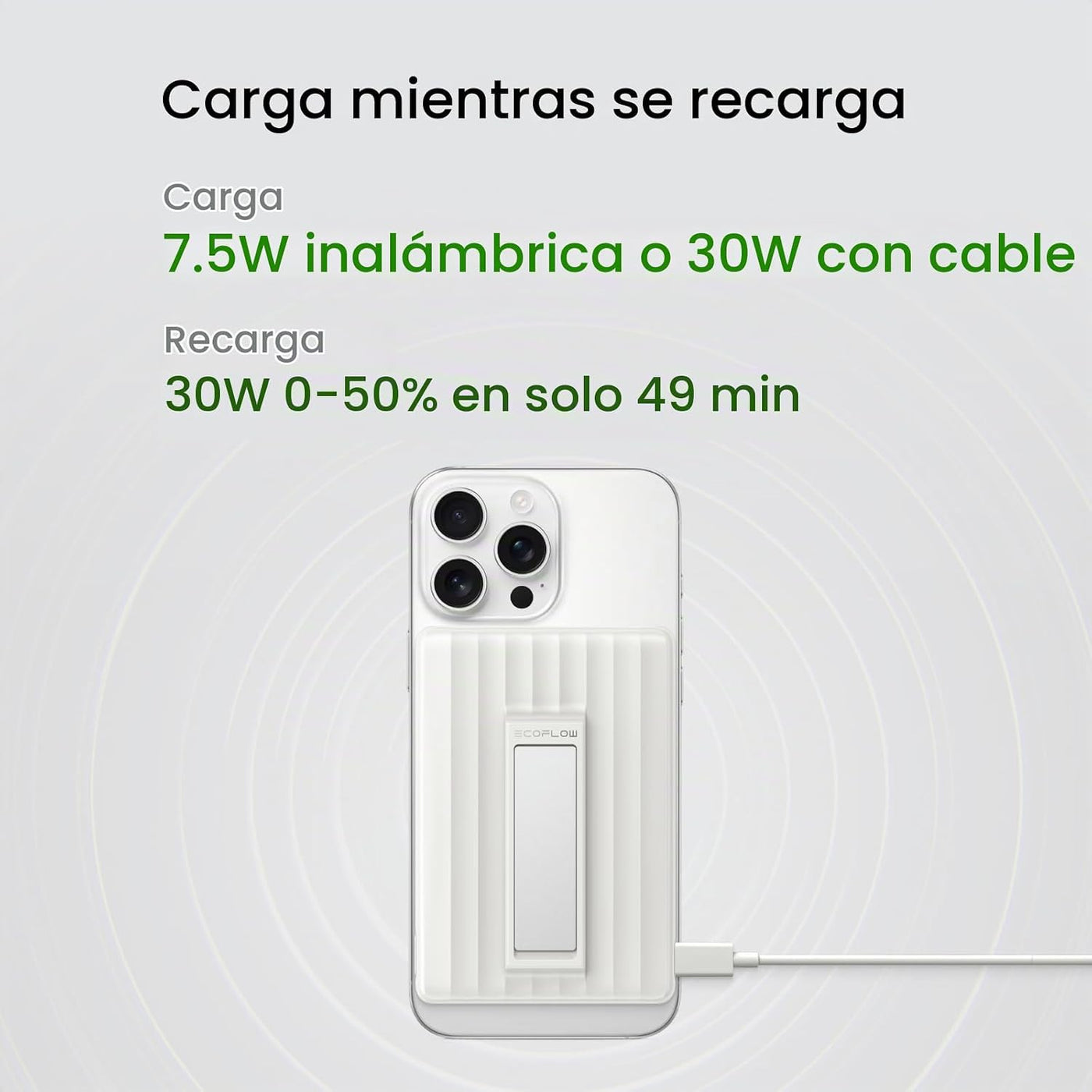 EF ECOFLOW Rapid Magsafe Power Bank 10,000mAh, 7.5W, carga magnétic...