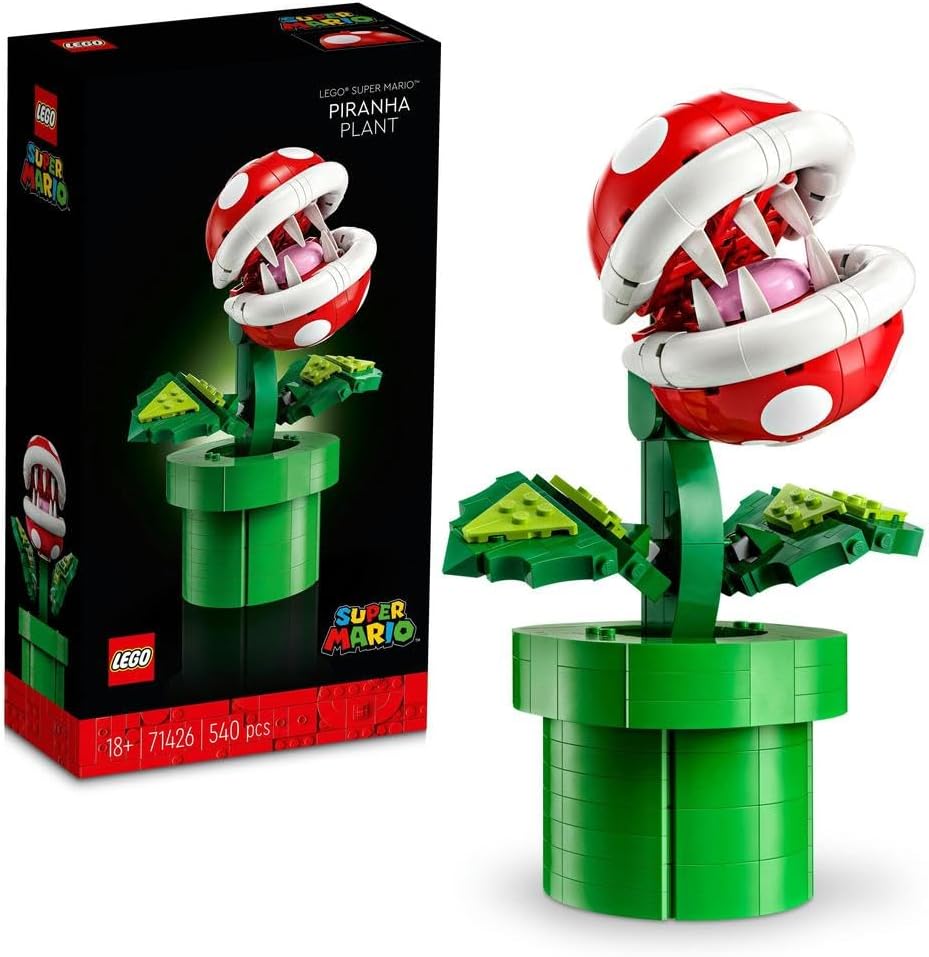 Lego 71426 Planta de piraña Super Mario, figura articulada con tubo...