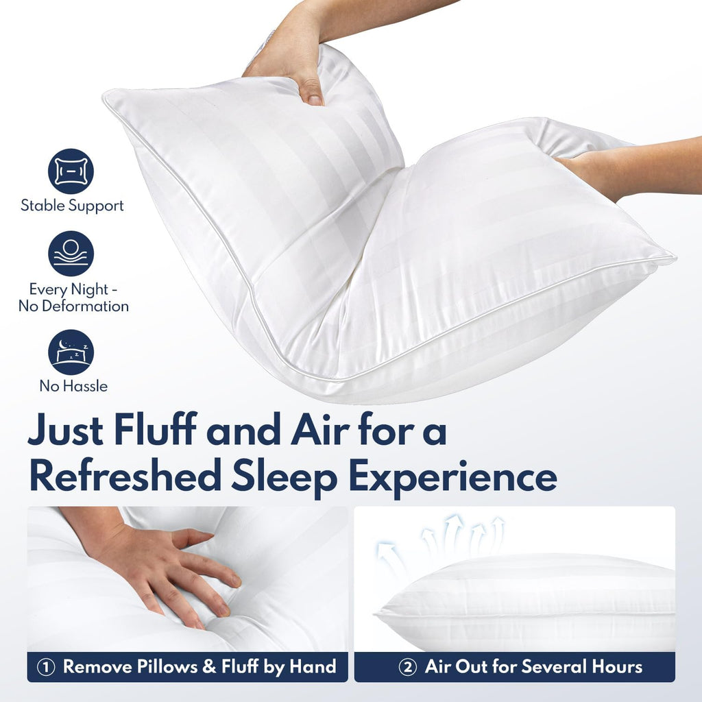Juego de 2 almohadas de cama suaves para dormir mullidas tamaño
