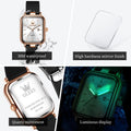 OLEVS Reloj para Mujer Casual Fashion Cuadrante Cuadrado Correa de Silicona Negra Elegante Delicado Cuarzo a Prueba de Agua Lectura Fácil