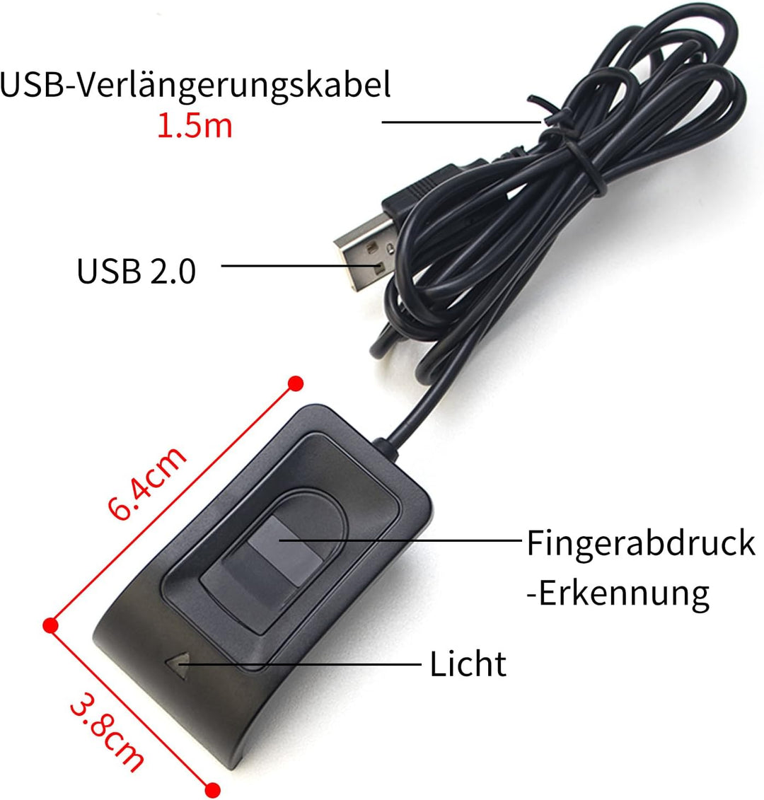 JIAN BOLAND Lector de huellas dactilares USB para