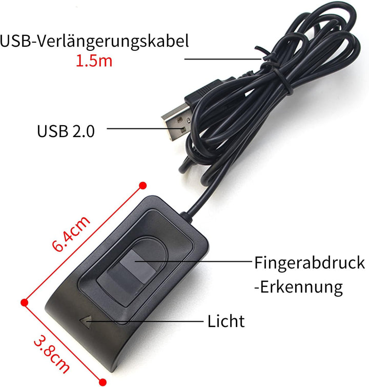 JIAN BOLAND Lector de huellas dactilares USB para