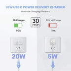 Cable de carga rápida de 10 pies para iPhone 17 16e 15, paquete de 3 cables de carga USB C a tipo C de 20 W, bloque de carga USBC de 20 W, carga súper rápida para iPhone 17 Air/17 16 15 Pro/Plus/Pro Max, iPad Pro