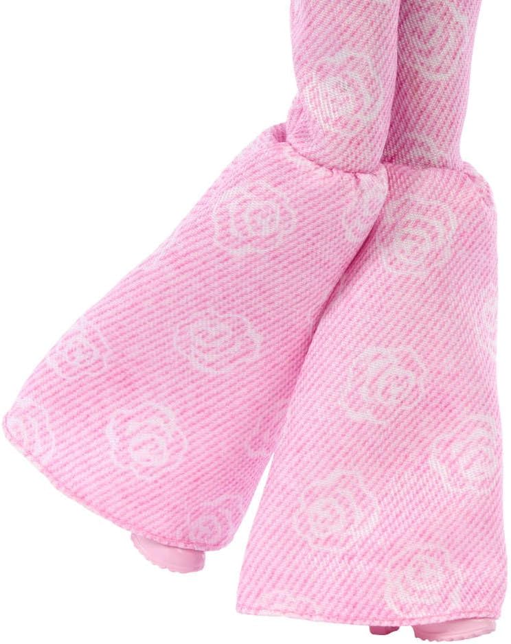Muñeca de estilo Deluxe Barbie #12 en top corto de mezclilla rosa c...
