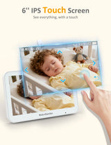 Baby Ganibs Monitor de bebé con cámara y audio: pantalla táctil IPS...