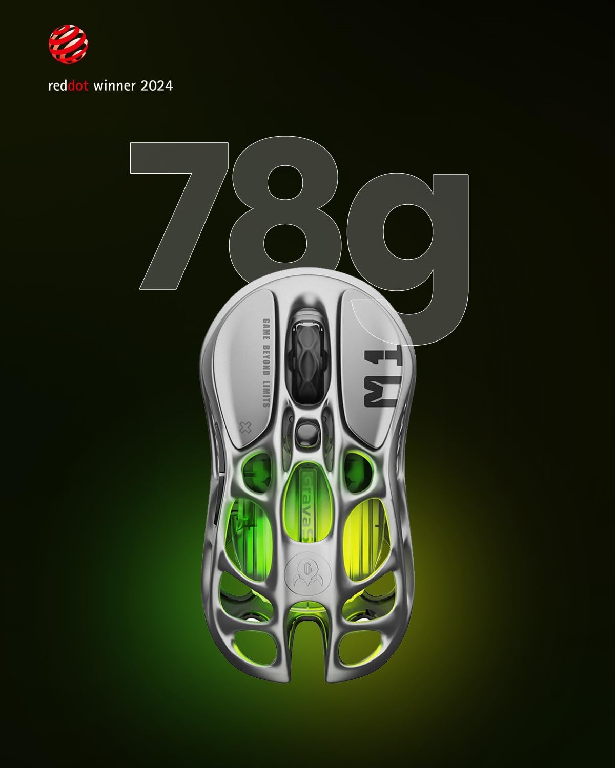 GravaStar Mouse inalámbrico para juegos Mercury M1 Pro - Sensor PAW...
