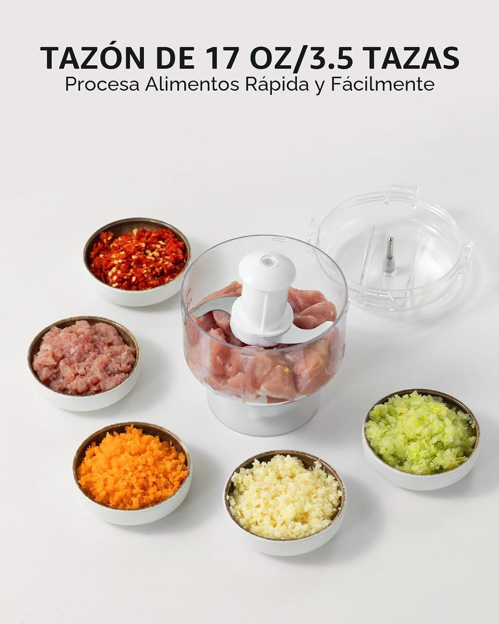 Sangcon Licuadoras y Combo de Procesador de Alimentos para Cocina, Licuadora de 5 en 1 para Batidos y Suave, Carne Picada, Molienda y más, Jarra de 40 oz y Taza de 17 oz con Tapa Para Llevar, Acero