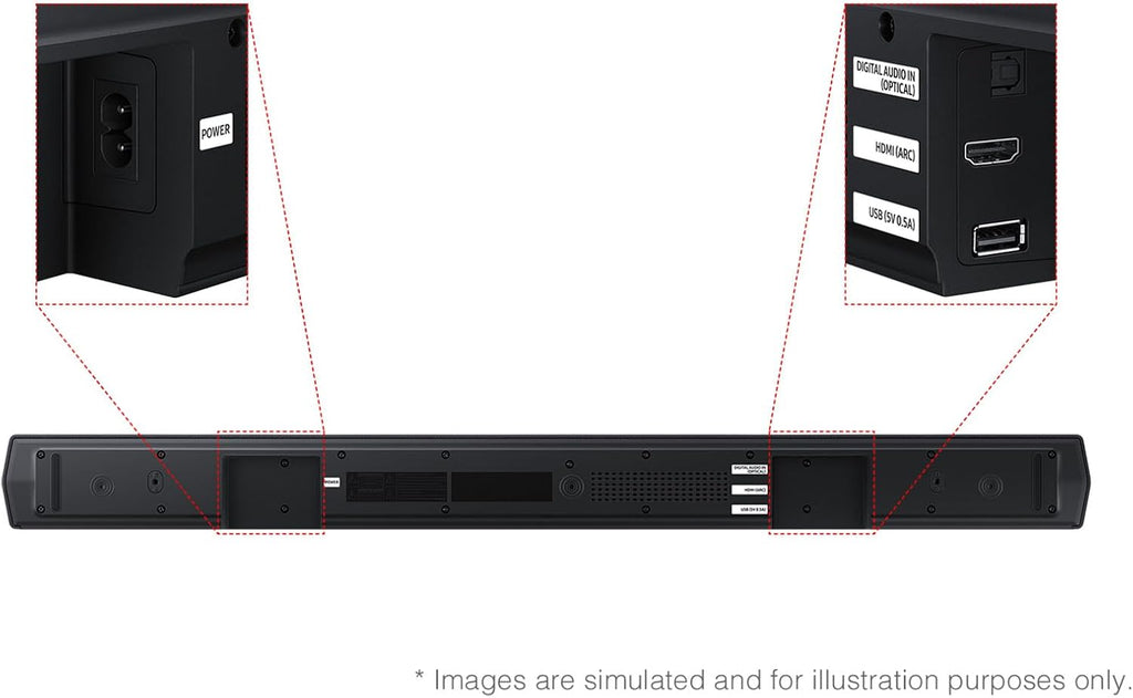 Samsung Barra de sonido de la serie B HW-B550F 2.1 ch DTS Virtual:X Barra de sonido con subwoofer (modelo 2025) Modo de mejora de voz, refuerzo de graves, sonido adaptativo