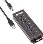 USBGear, USBG-BREC307, hub USB 3.2 de 7 puertos, alimentado, adaptador 5V/4A
