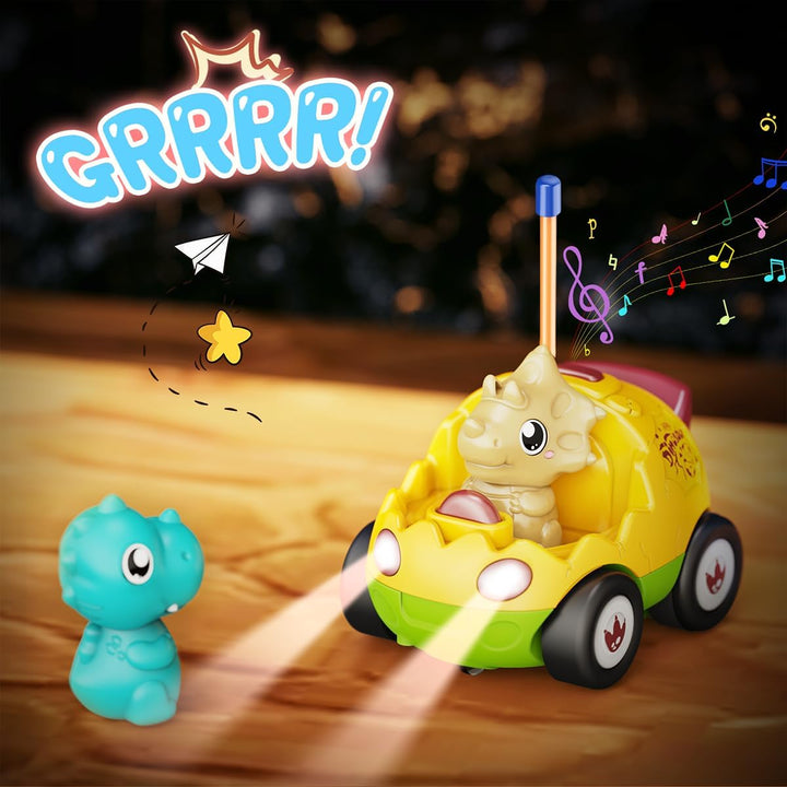 Kidz do Paquete de 2 autos a control remoto de dinosaurios para niñ...