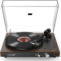 Seasonlife® Tocadiscos inalámbrico de entrada y salida, reproductor de vinilo de alta fidelidad con contrapeso ajustable y antideslizante, preamplificador de teléfono integrado, cartucho AT-3600L para