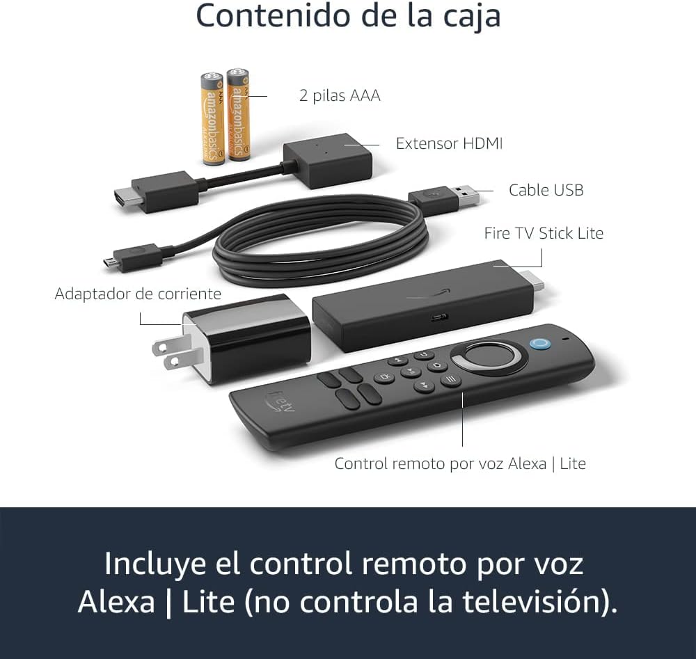 Amazon Fire Tv Stick Lite Full Hd 8gb Negro Con 1gb De