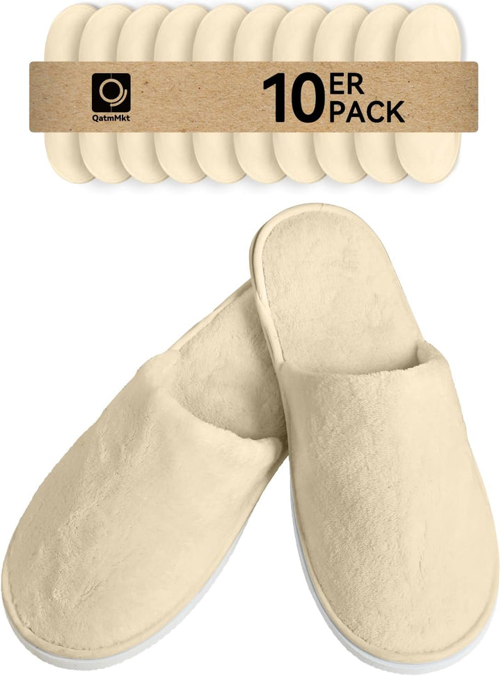 QatmMkt - 10 pares de pantuflas desechables unisex para invitados,...