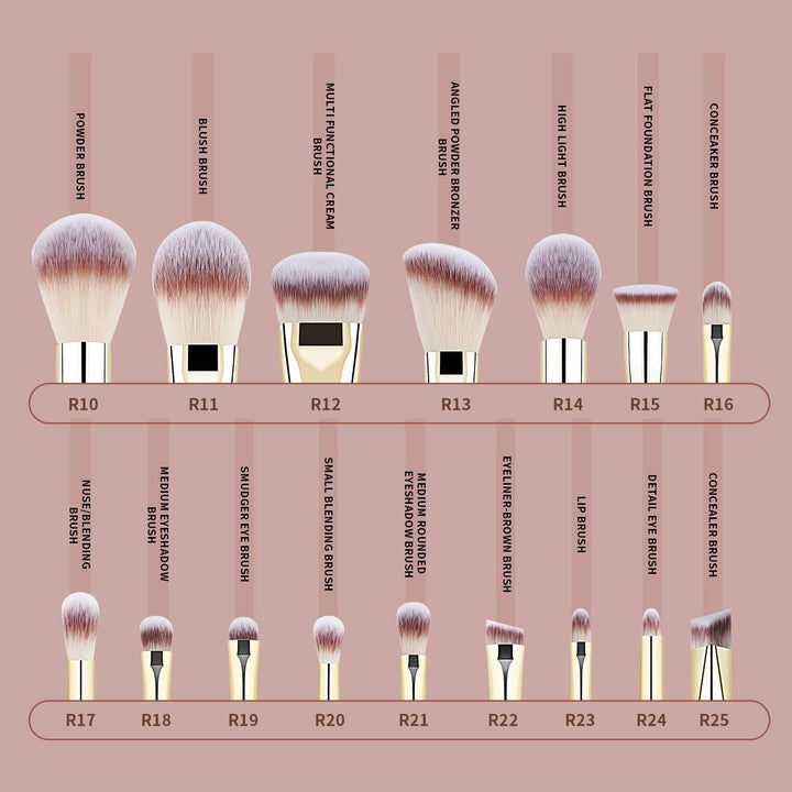 Anactoro Juego de brochas de maquillaje profesional de belleza, 16...