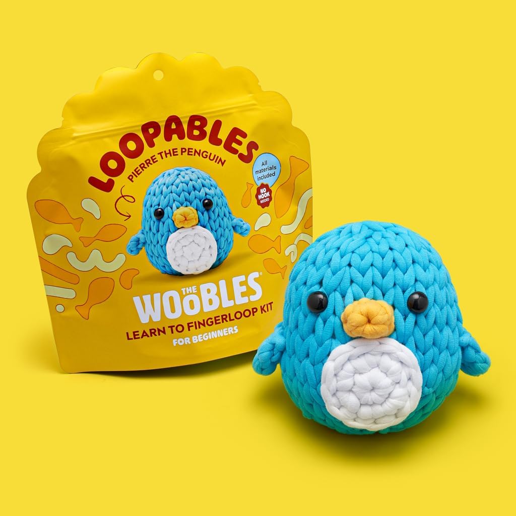 El kit de ganchillo Woobles Loopables para principiantes + (Pierre el pingüino)