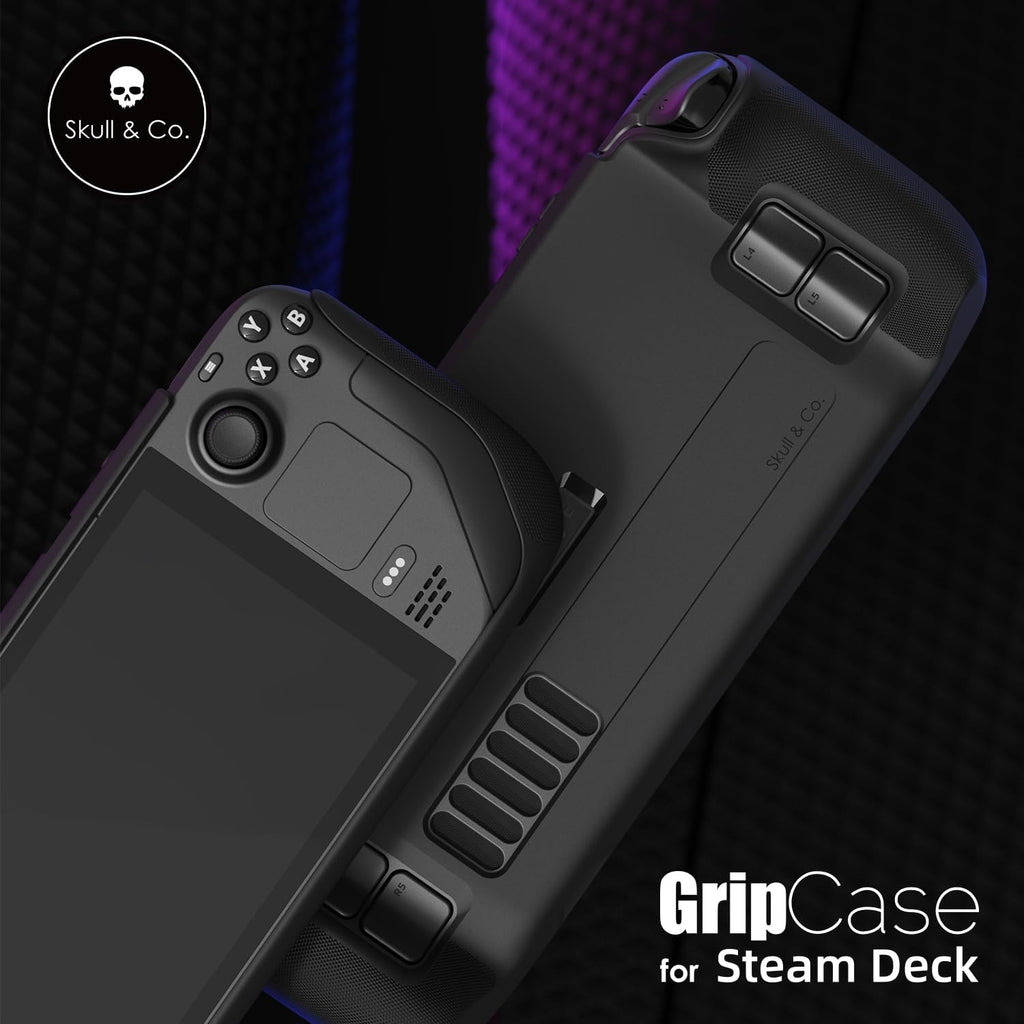 Skull & Co. GripCase SD para SteamDeck: una funda protectora suave con empuñaduras texturizadas, protección completa y soporte, absorción de golpes antideslizante y diseño de cubierta antiarañazos