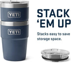 YETI Rambler - Vaso apilable de 16 onzas, aislado al vacío, de acero inoxidable con tapa MagSlider