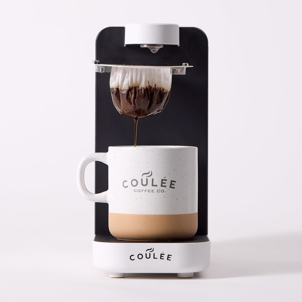 Mini cafetera sin plástico de remolino, vertido, una sola porción
