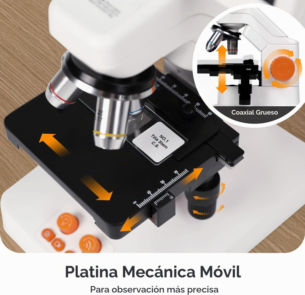Microscopio digital MT3-4 1200X USB, pantalla de 7" para niños
