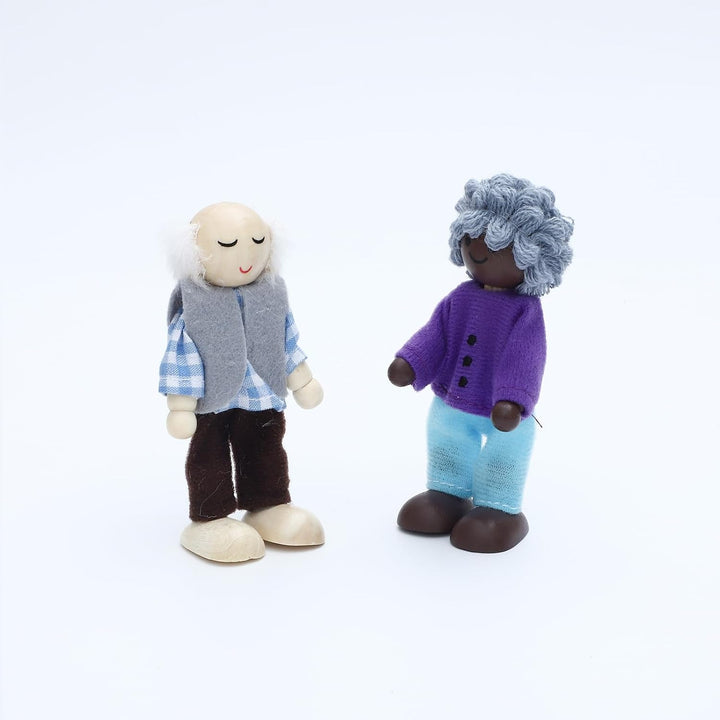 ONEST Juego de 10 piezas de casa de muñecas de madera, mini figuras...