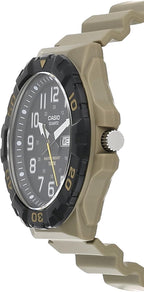 Casio MRW200H Series | Reloj analógico para hombre | Diseño deportivo | Resistencia al agua 100 metros | Indicador de fecha | Bisel rotatorio | Cronometraje regular (HR, Min, SEC, PM, Date, Day) | Batería 3 años