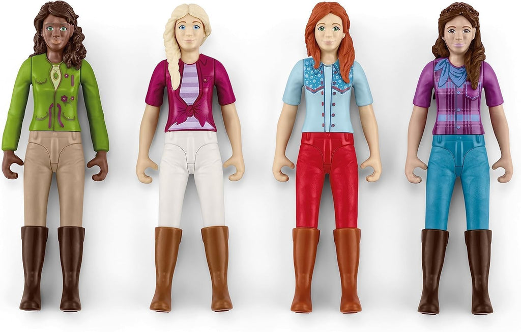 Schleich Horse Club - Juego completo de figuras de juguete de 40 piezas del Horse Club Rider - Figuras articuladas de jinete de Hannah, Sofia, Lisa y Sarah con caballos y accesorios de equitación
