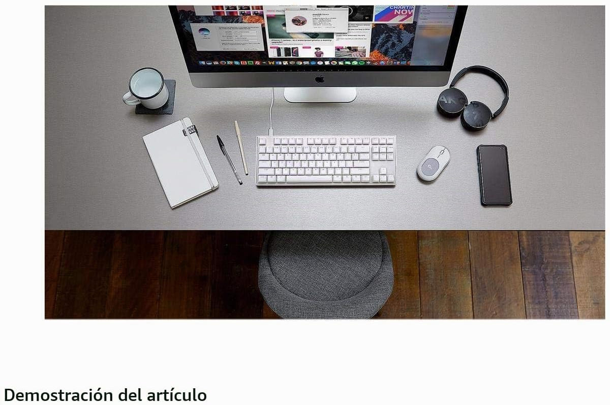 G.SKILL USB KM360 Teclado mecánico profesional sin teclado numérico, Cherry MX Red, tecla ABS de doble inyección, (blanco)